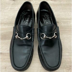 GUCCI genuine leather black loafers size 8 D 015938